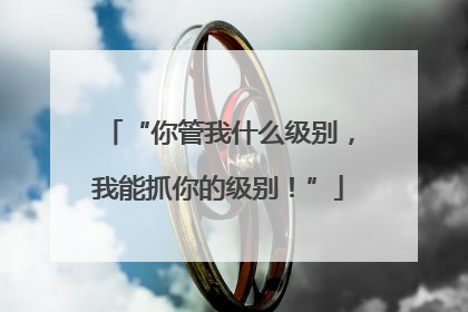 “你管我什么级别，我能抓你的级别！”