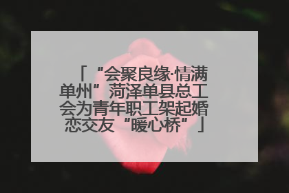 “会聚良缘·情满单州”菏泽单县总工会为青年职工架起婚恋交友“暖心桥”
