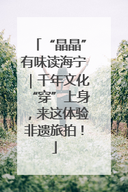 “晶晶”有味读海宁｜千年文化“穿”上身，来这体验非遗旅拍！