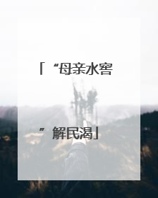 “母亲水窖”解民渴