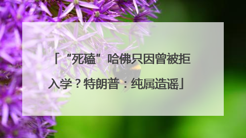 “死磕”哈佛只因曾被拒入学？特朗普：纯属造谣