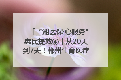 “湘医保·心服务”惠民提效④｜从20天到7天！郴州生育医疗费报销大提速
