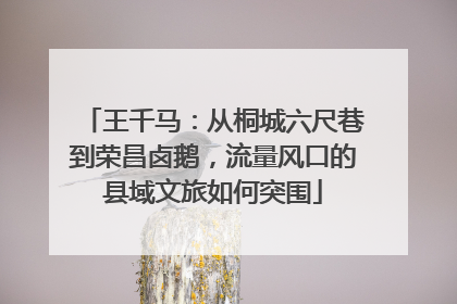 王千马：从桐城六尺巷到荣昌卤鹅，流量风口的县域文旅如何突围