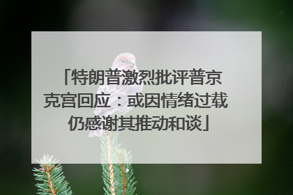 特朗普激烈批评普京 克宫回应：或因情绪过载 仍感谢其推动和谈