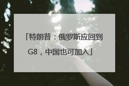 特朗普：俄罗斯应回到G8，中国也可加入
