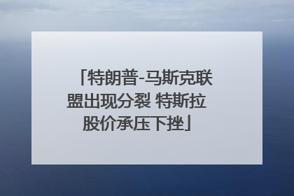 特朗普-马斯克联盟出现分裂 特斯拉股价承压下挫