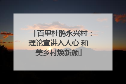 百里杜鹃永兴村：理论宣讲入人心 和美乡村焕新颜