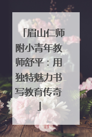 眉山仁师附小青年教师舒平：用独特魅力书写教育传奇