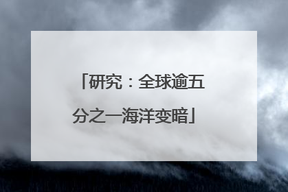 研究：全球逾五分之一海洋变暗