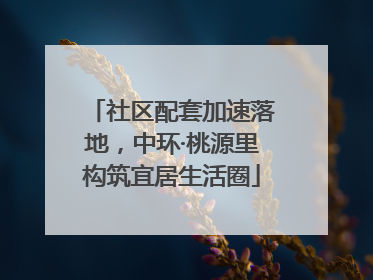 社区配套加速落地，中环·桃源里构筑宜居生活圈