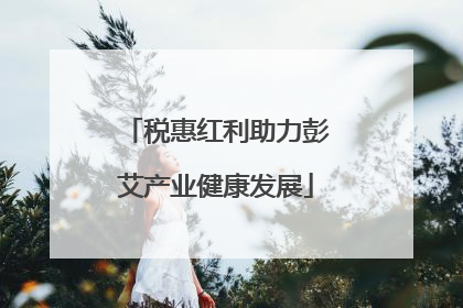 税惠红利助力彭艾产业健康发展