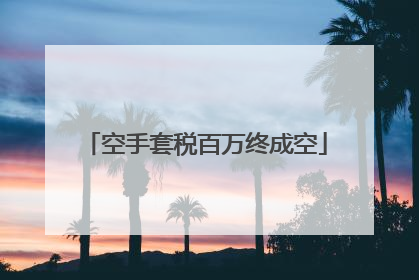 空手套税百万终成空