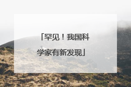 罕见！我国科学家有新发现