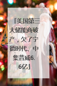 美国第三大储能商破产，欠了宁德时代、中集普威6.6亿