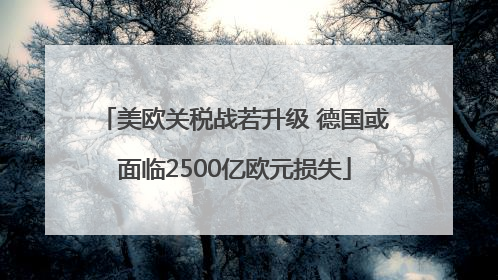 美欧关税战若升级 德国或面临2500亿欧元损失