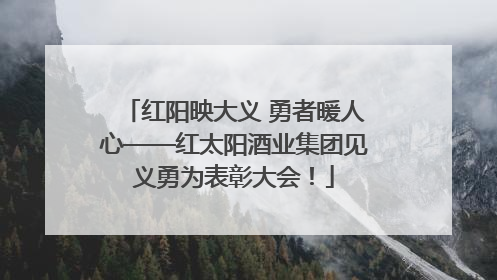 红阳映大义 勇者暖人心——红太阳酒业集团见义勇为表彰大会！