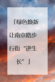 绿色焕新让南京路步行街“逆生长”