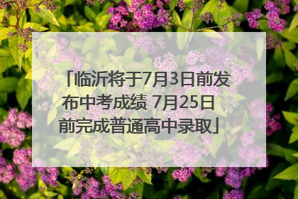 临沂将于7月3日前发布中考成绩 7月25日前完成普通高中录取