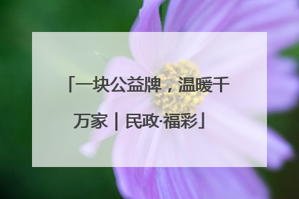 一块公益牌，温暖千万家｜民政·福彩