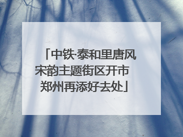 中铁·泰和里唐风宋韵主题街区开市 郑州再添好去处