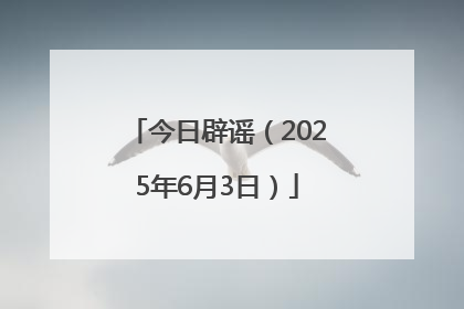 今日辟谣（2025年6月3日）