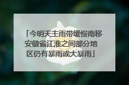 今明天主雨带缓慢南移 安徽省江淮之间部分地区仍有暴雨或大暴雨