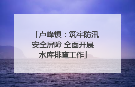 卢峰镇：筑牢防汛安全屏障 全面开展水库排查工作