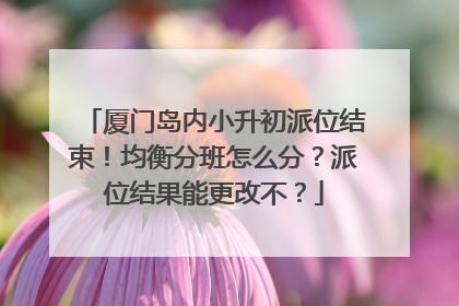 厦门岛内小升初派位结束！均衡分班怎么分？派位结果能更改不？