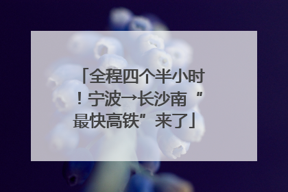 全程四个半小时！宁波→长沙南“最快高铁”来了