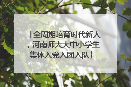 全周期培育时代新人，河南师大大中小学生集体入党入团入队