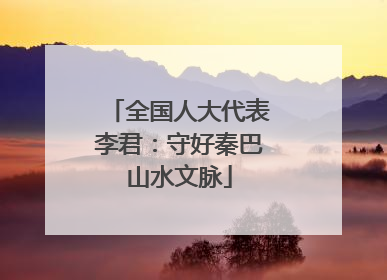 全国人大代表李君：守好秦巴山水文脉