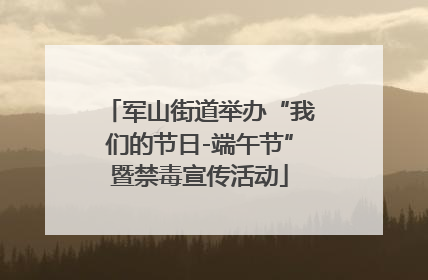 军山街道举办“我们的节日-端午节”暨禁毒宣传活动