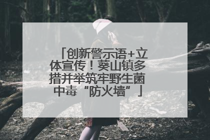 创新警示语+立体宣传！葵山镇多措并举筑牢野生菌中毒“防火墙”