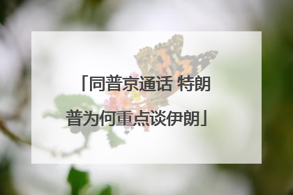 同普京通话 特朗普为何重点谈伊朗