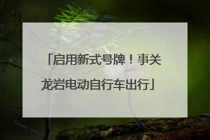 启用新式号牌！事关龙岩电动自行车出行