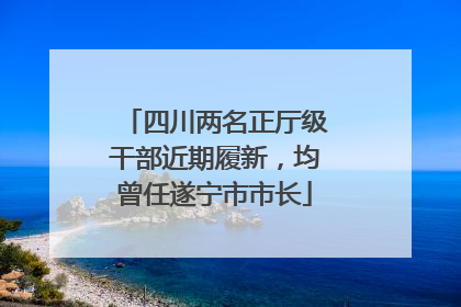 四川两名正厅级干部近期履新，均曾任遂宁市市长