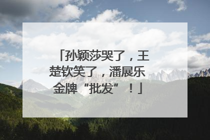 孙颖莎哭了，王楚钦笑了，潘展乐金牌“批发”！