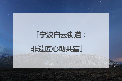 宁波白云街道：非遗匠心助共富