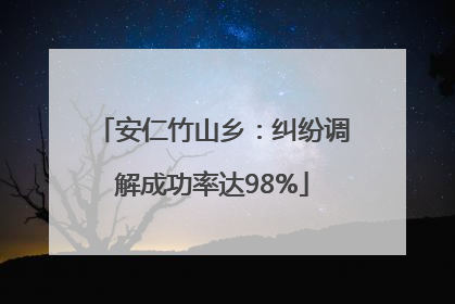安仁竹山乡：纠纷调解成功率达98%