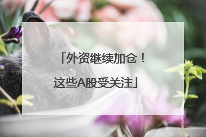 外资继续加仓！这些A股受关注