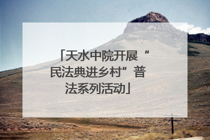 天水中院开展“民法典进乡村”普法系列活动