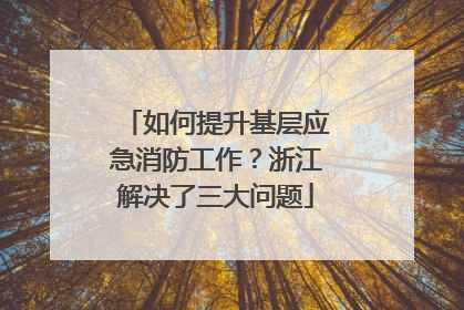 如何提升基层应急消防工作？浙江解决了三大问题