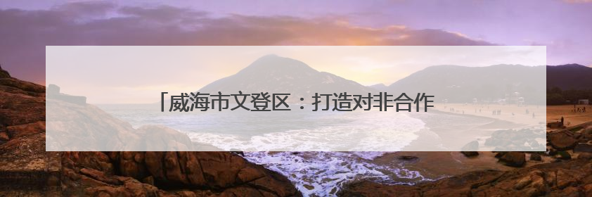 威海市文登区：打造对非合作产业园区 助力企业抱团出海