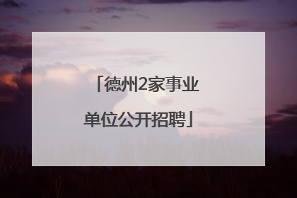 德州2家事业单位公开招聘