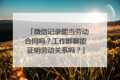 微信记录能当劳动合同吗？工作群聊能证明劳动关系吗？