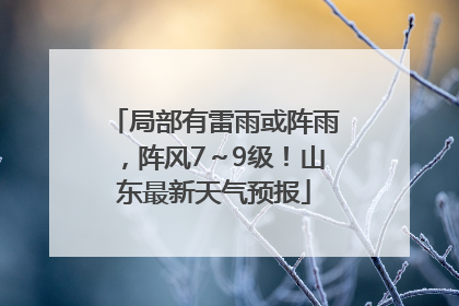 局部有雷雨或阵雨，阵风7～9级！山东最新天气预报