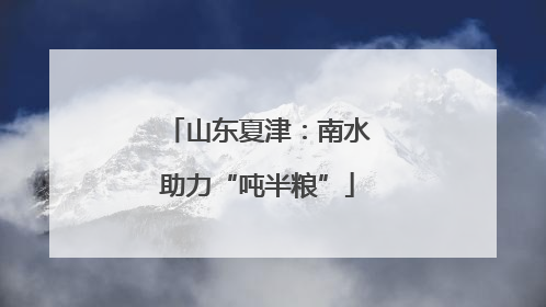 山东夏津：南水助力“吨半粮”