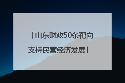 山东财政50条靶向支持民营经济发展
