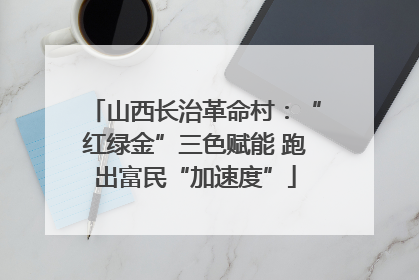 山西长治革命村：“红绿金”三色赋能 跑出富民“加速度”