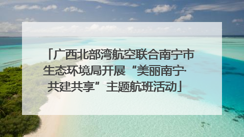 广西北部湾航空联合南宁市生态环境局开展“美丽南宁·共建共享”主题航班活动